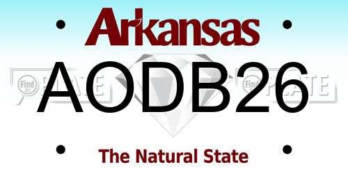 AODB26 Arkansas License Plate