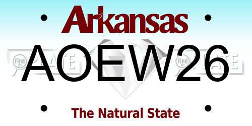 AOEW26 Arkansas License Plate
