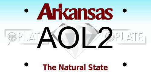 AOL2 Arkansas License Plate