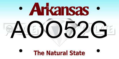 AOO52G Arkansas License Plate