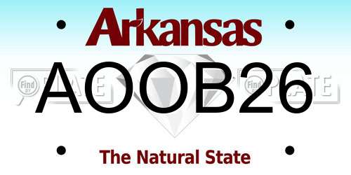 AOOB26 Arkansas License Plate