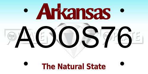 AOOS76 Arkansas License Plate