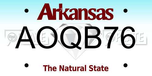 AOQB76 Arkansas License Plate