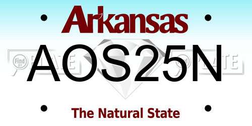 AOS25N Arkansas License Plate