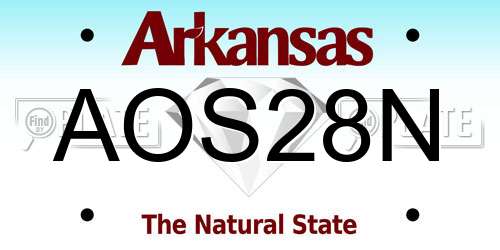 AOS28N Arkansas License Plate