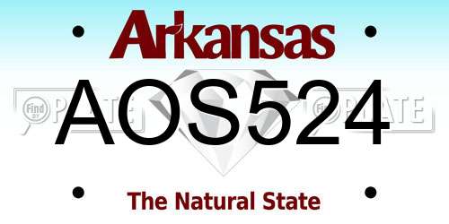 AOS524 Arkansas License Plate