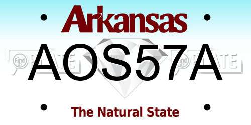 AOS57A Arkansas License Plate