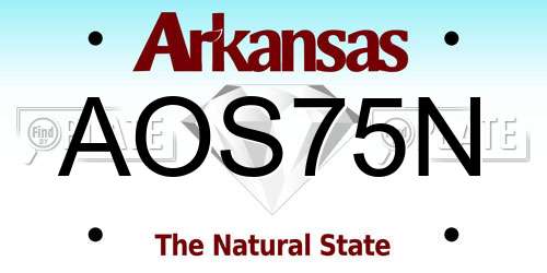 AOS75N Arkansas License Plate