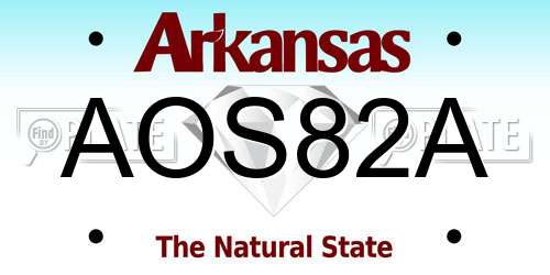 AOS82A Arkansas License Plate