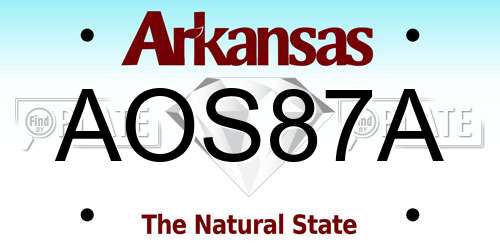 AOS87A Arkansas License Plate