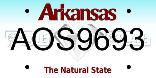 AOS9693 Arkansas License Plate