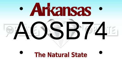 AOSB74 Arkansas License Plate
