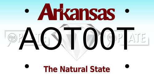 AOT00T Arkansas License Plate