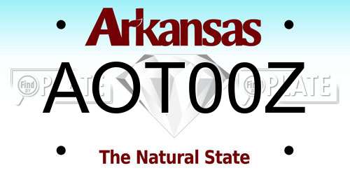 AOT00Z Arkansas License Plate