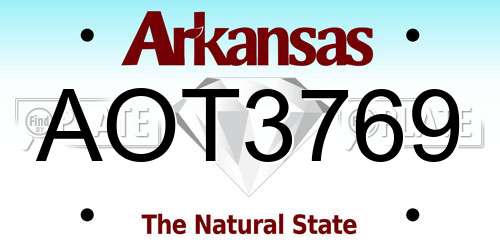 AOT3769 Arkansas License Plate