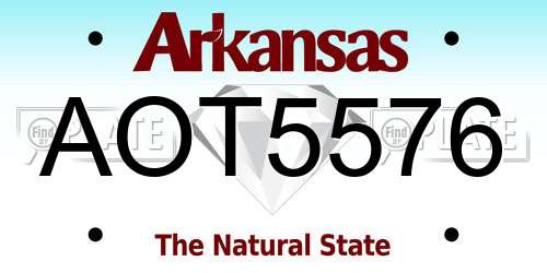 AOT5576 Arkansas License Plate