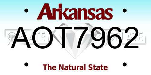 AOT7962 Arkansas License Plate
