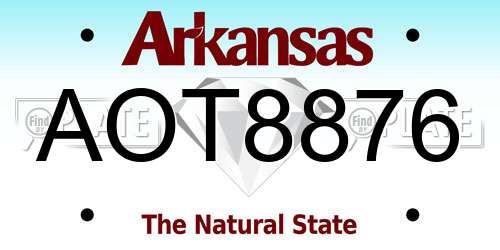 AOT8876 Arkansas License Plate