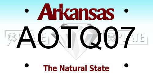 AOTQ07 Arkansas License Plate