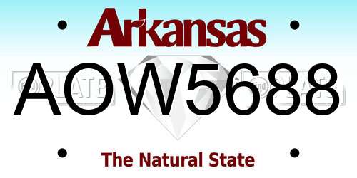AOW5688 Arkansas License Plate