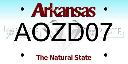 AOZD07 Arkansas License Plate