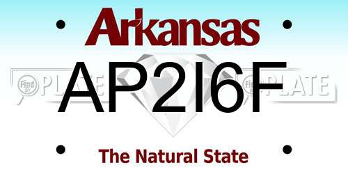AP2I6F Arkansas License Plate