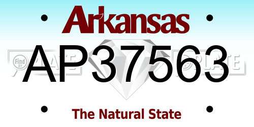 AP37563 Arkansas License Plate