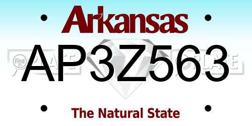 AP3Z563 Arkansas License Plate