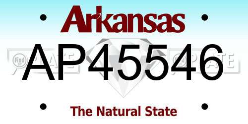 AP45546 Arkansas License Plate