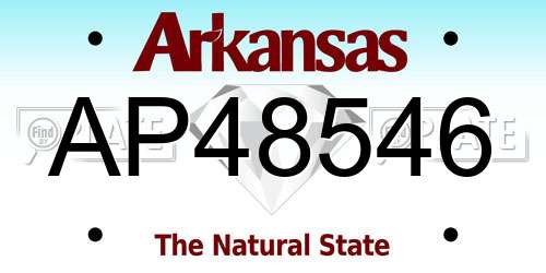 AP48546 Arkansas License Plate