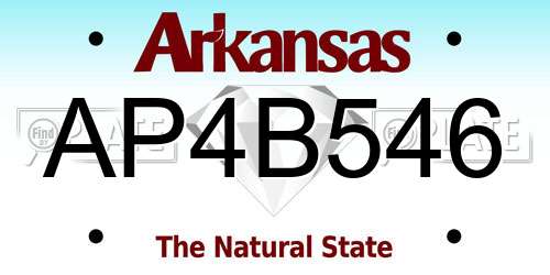AP4B546 Arkansas License Plate