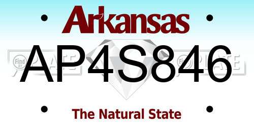 AP4S846 Arkansas License Plate