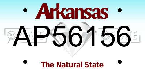 AP56156 Arkansas License Plate