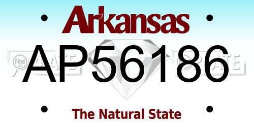 AP56186 Arkansas License Plate
