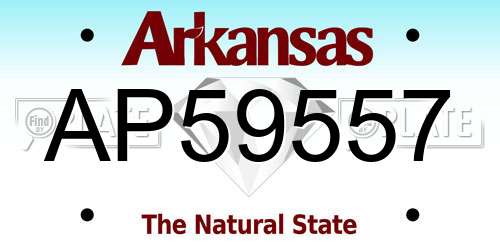 AP59557 Arkansas License Plate