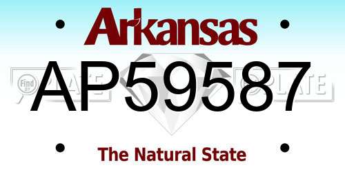 AP59587 Arkansas License Plate