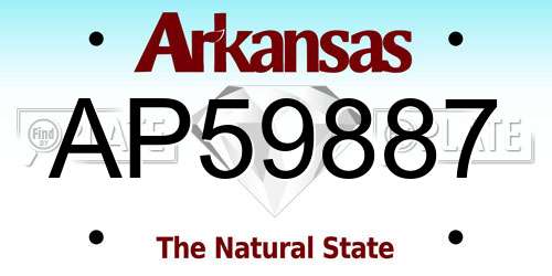 AP59887 Arkansas License Plate