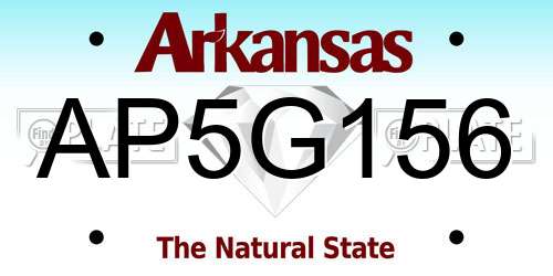 AP5G156 Arkansas License Plate