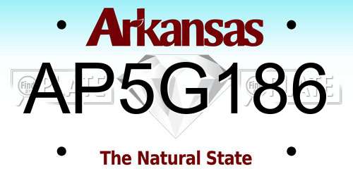 AP5G186 Arkansas License Plate