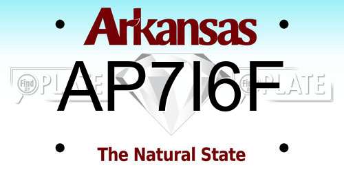 AP7I6F Arkansas License Plate