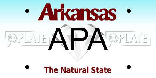 APA Arkansas License Plate