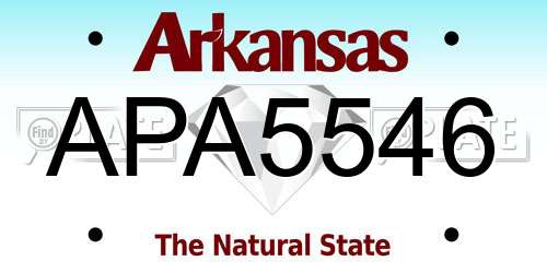 APA5546 Arkansas License Plate