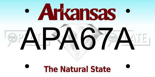 APA67A Arkansas License Plate