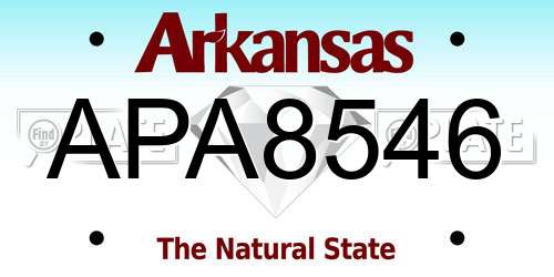 APA8546 Arkansas License Plate