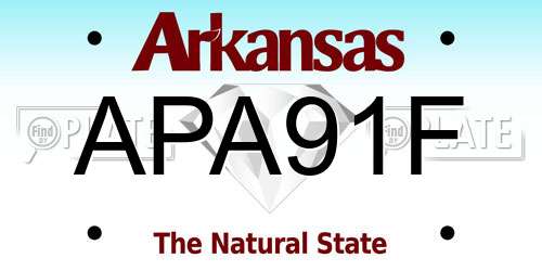 APA91F Arkansas License Plate