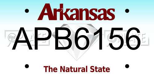 APB6156 Arkansas License Plate