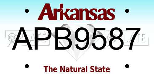 APB9587 Arkansas License Plate