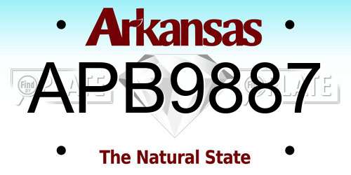 APB9887 Arkansas License Plate
