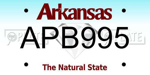 APB995 Arkansas License Plate