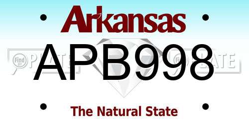 APB998 Arkansas License Plate